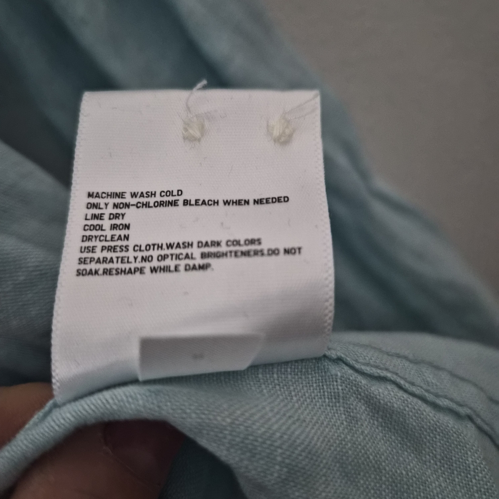 Uniqlo Mint Green Linen Shirt - Picture 4 of 5